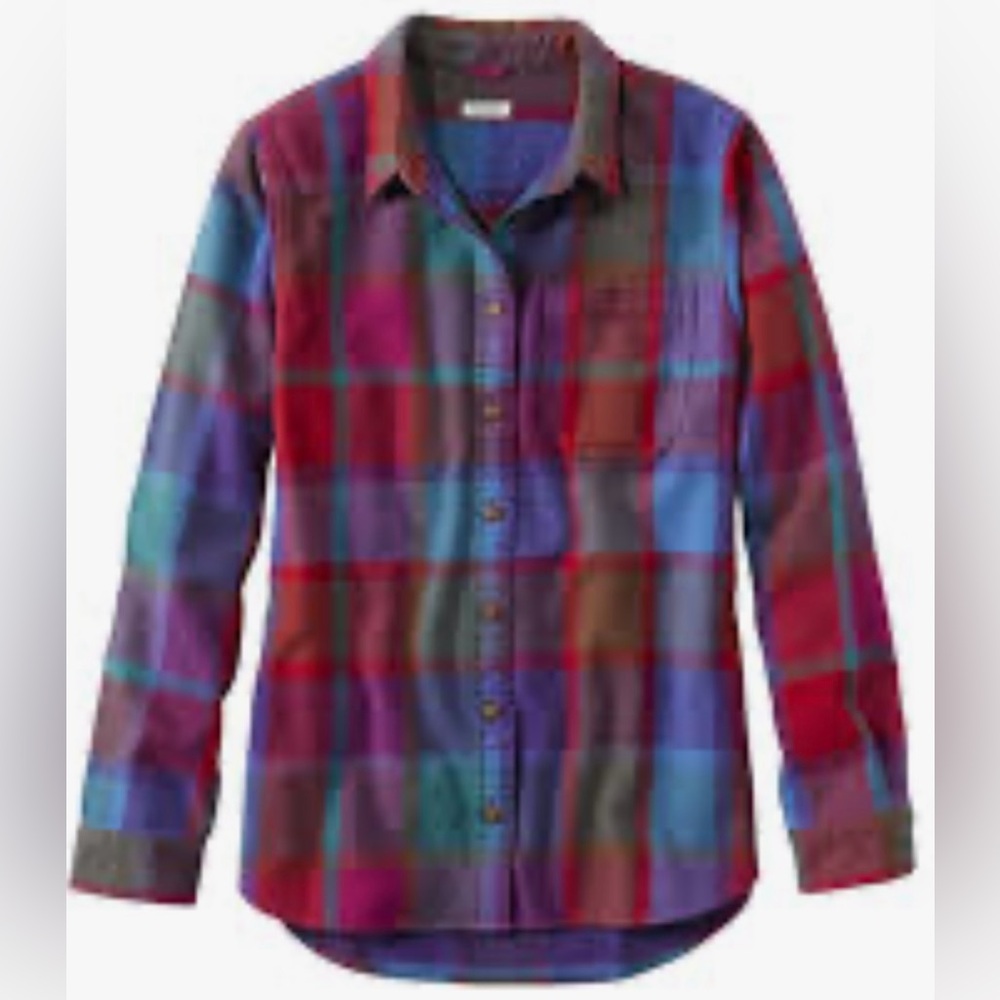 Women’s Scotch L.L. Bean flannel plus size 3x red neon olive green